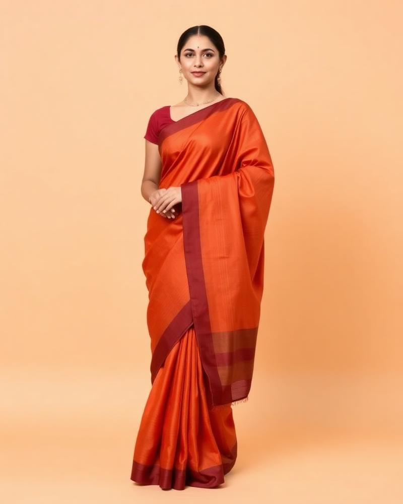 Rust Ember Handloom — Rust saree